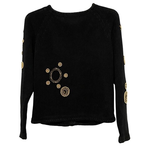 Vtg Beaded Embellished Cardigan Sweater S Hollywood Regency Project Piece Prop - Picture 5 of 5